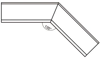 Внутренний угол желоба Lindab RVI 125/87 015, 135 градусов